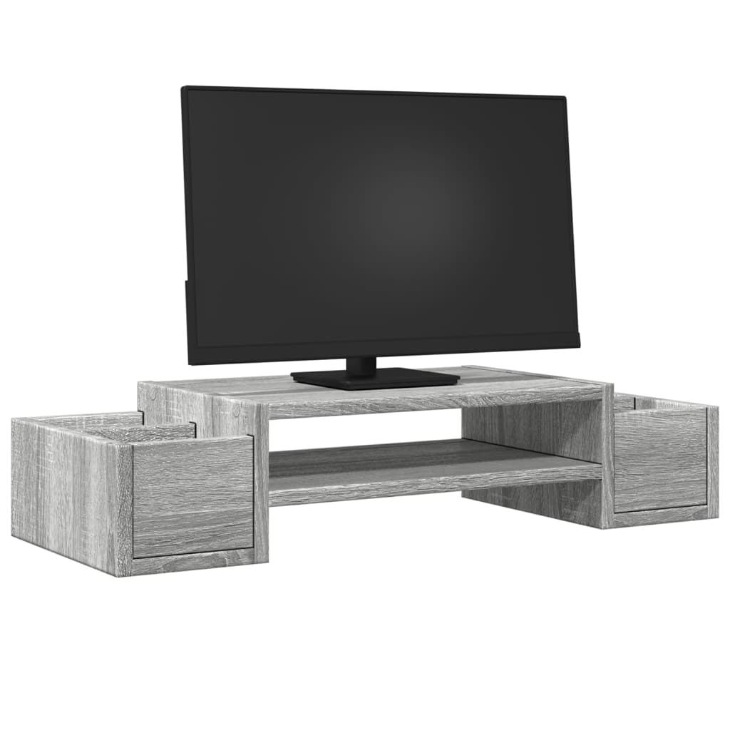 Monitor stand with storage space Gray Sonoma 70x27x15 wood material