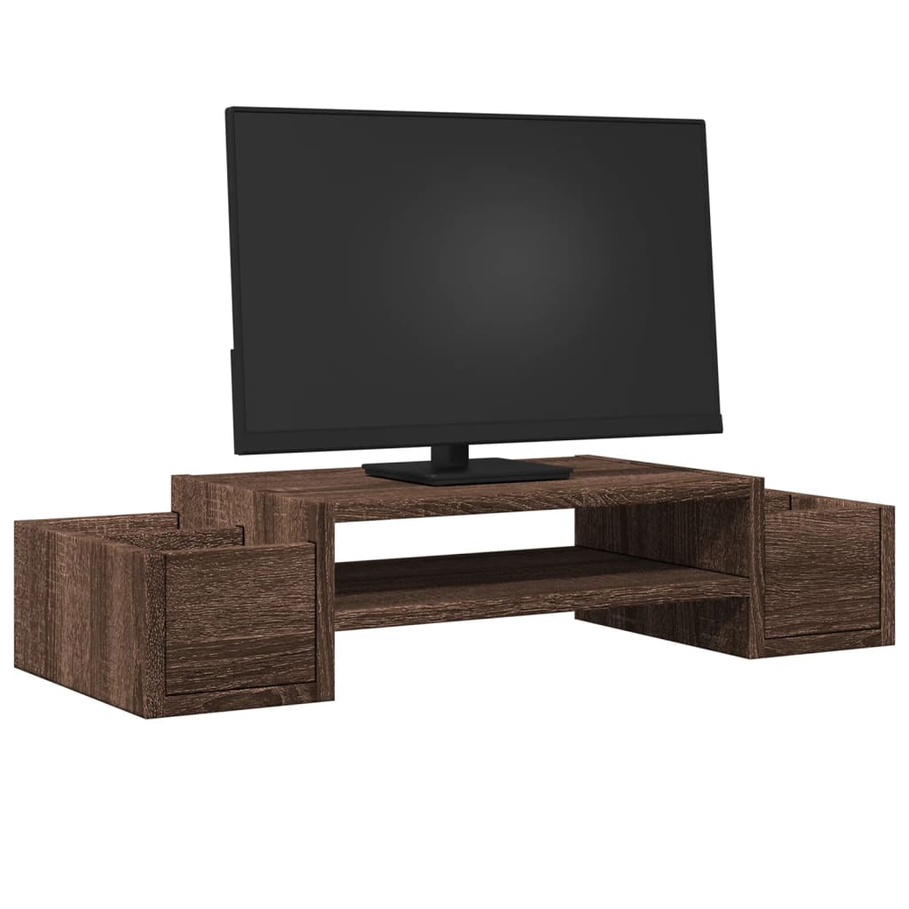 Monitorständer mit Stauraum Eichen-Optik 70x27x15 Holzwerkstoff