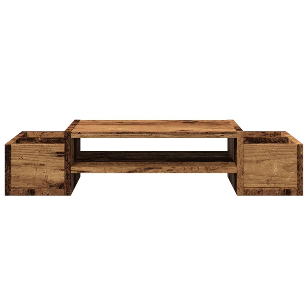 Monitor stand with storage space old wood look 70x27x15 wood material