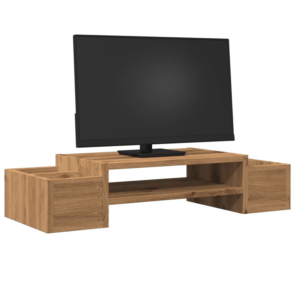 Monitorständer mit Stauraum Artisan-Eiche 70x27x15 Holzwerkstof