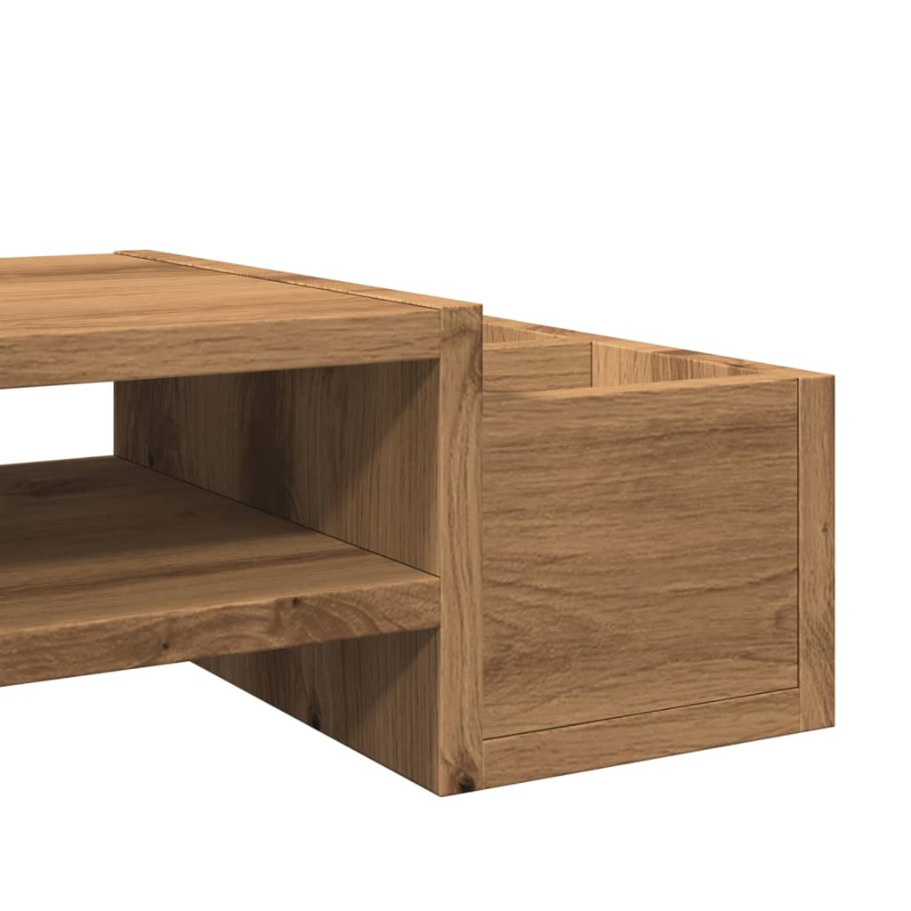 Monitor stand with storage space Artisan oak 70x27x15 wood material