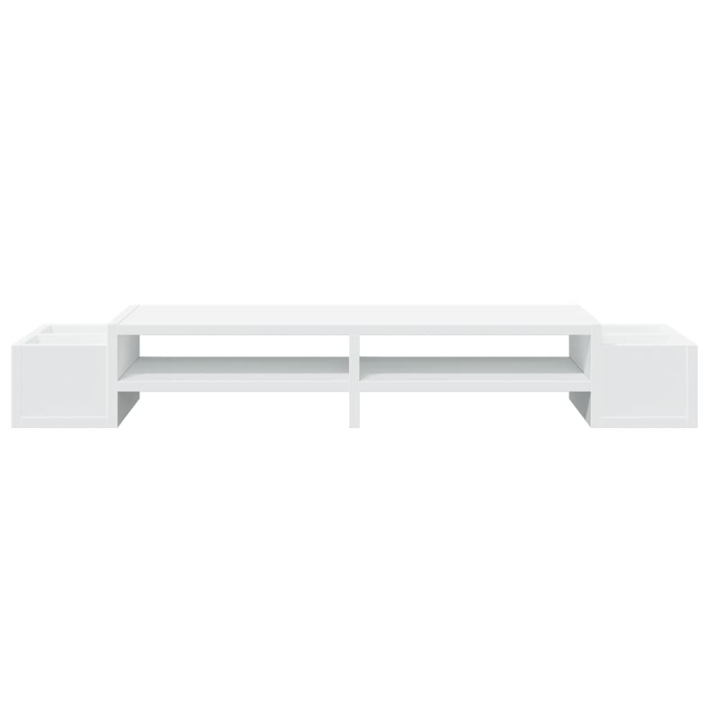 Monitor stand with storage space white 100x27x15 cm wood material