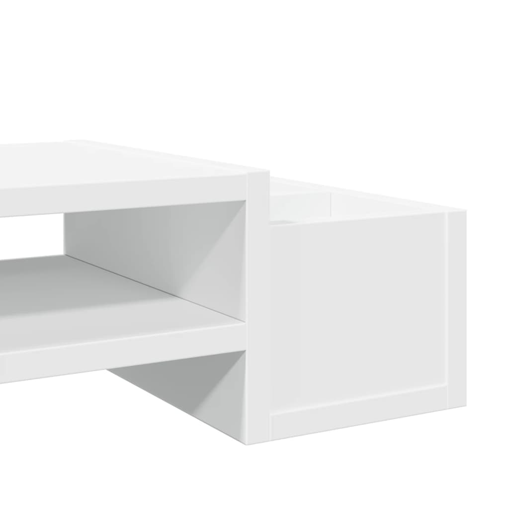 Monitor stand with storage space white 100x27x15 cm wood material