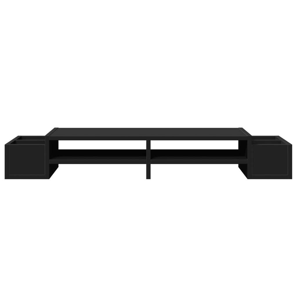 Monitor stand with storage space Black 100x27x15 cm wood material