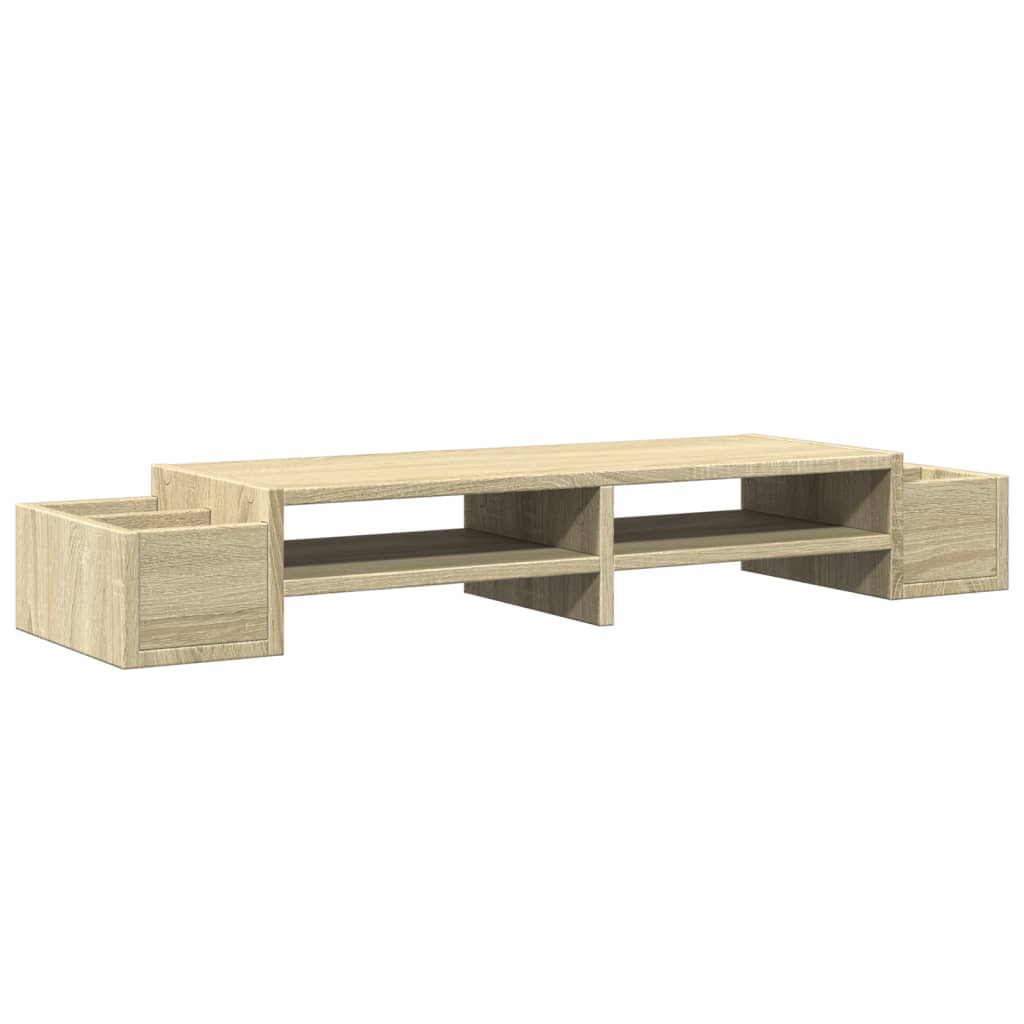 Monitor stand with storage space Sonoma oak 100x27x15 cm