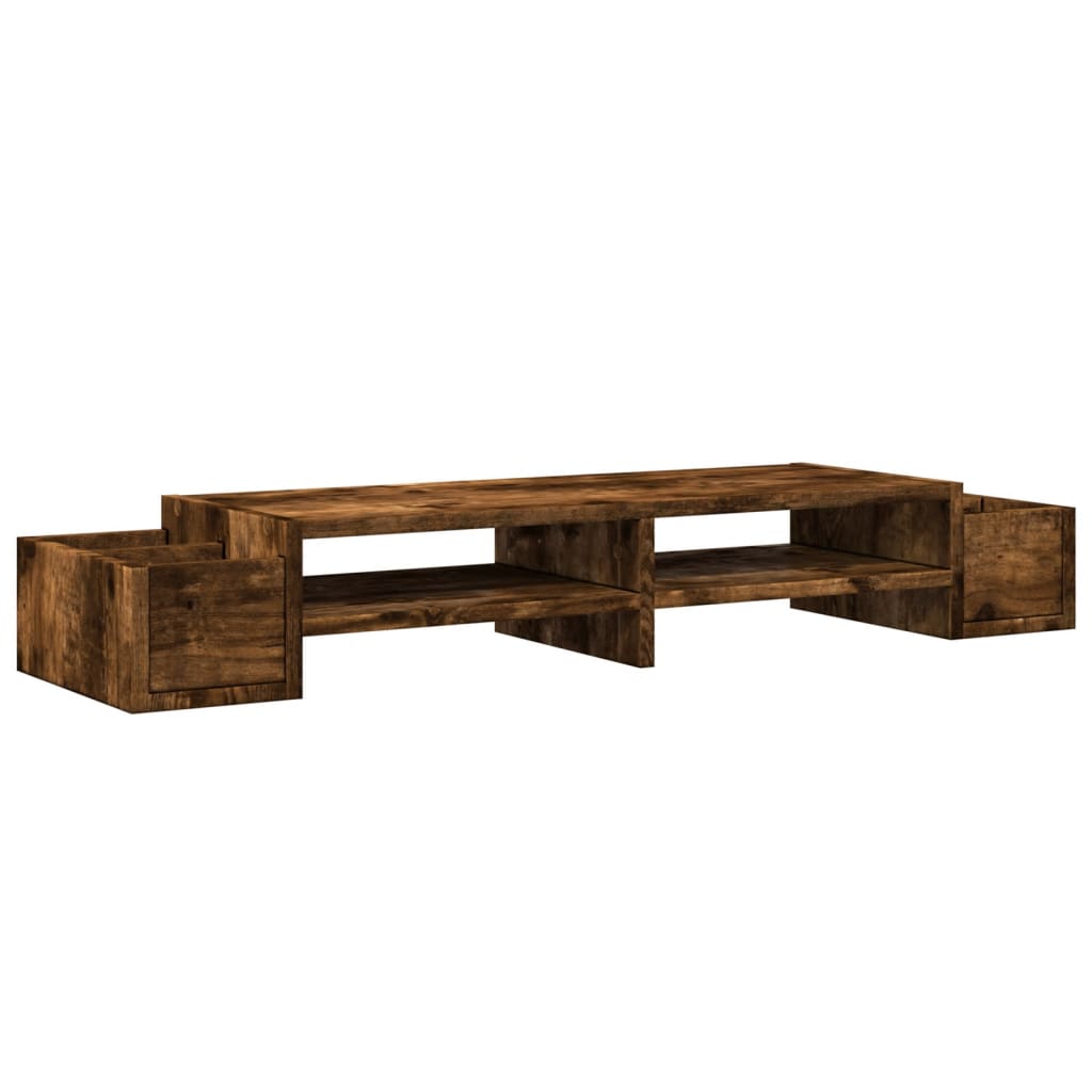 Monitor stand with storage space smoked oak 100x27x15 cm