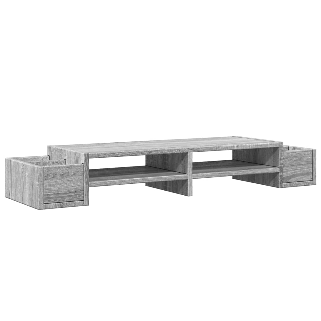 Monitor Stand with Storage Space Gray Sonoma 100x27x15 cm