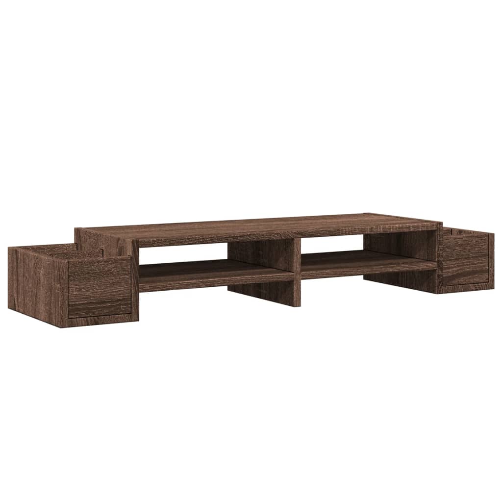 Monitor stand with storage space oak look 100x27x15 cm