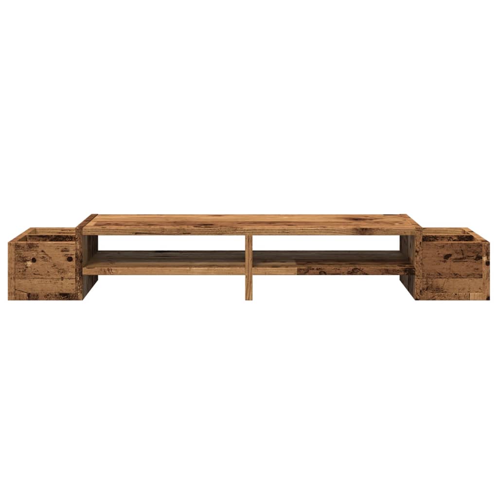 Monitor stand with storage space old wood look 100x27x15 cm