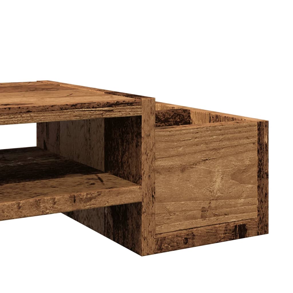 Monitor stand with storage space old wood look 100x27x15 cm