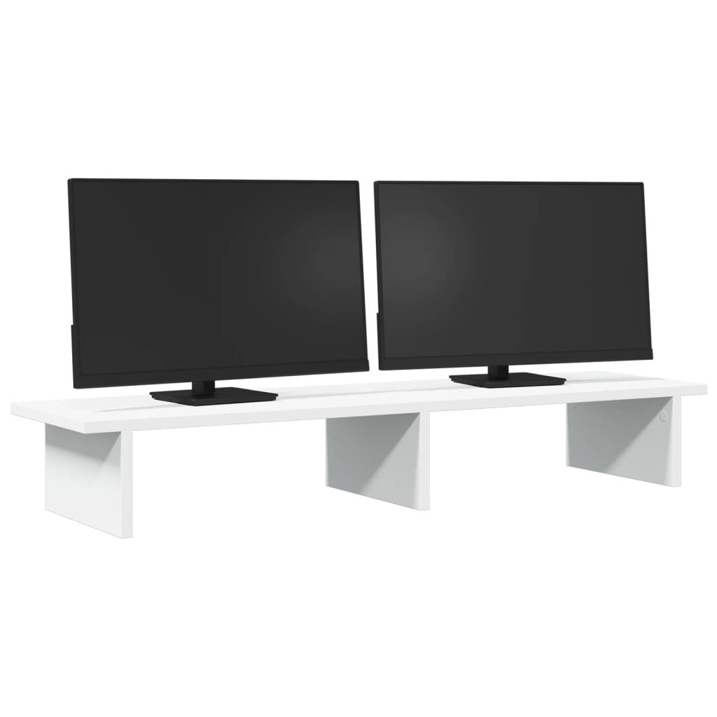 Monitor Stand White 100x27x15 cm Wood Material