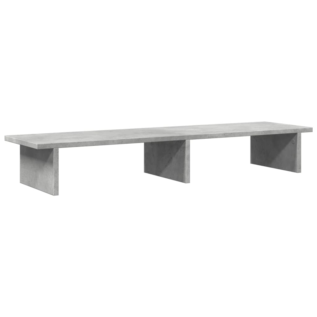 Monitor Stand Concrete Grey 100x27x15 cm Wood Material