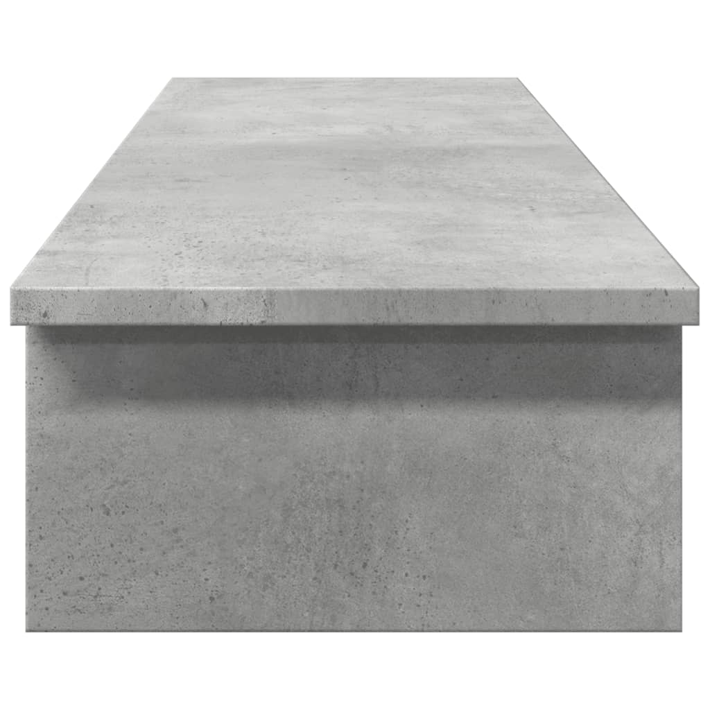 Monitor Stand Concrete Grey 100x27x15 cm Wood Material