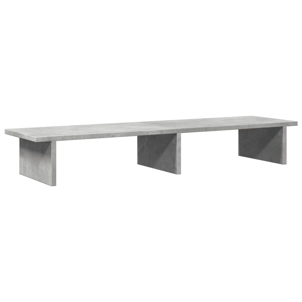 Monitor Stand Concrete Grey 100x27x15 cm Wood Material