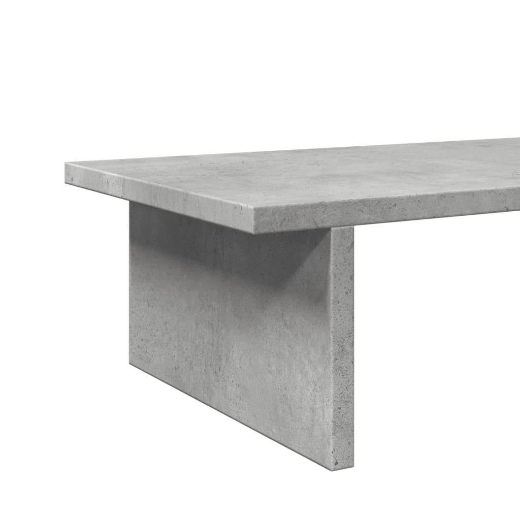 Monitor Stand Concrete Grey 100x27x15 cm Wood Material