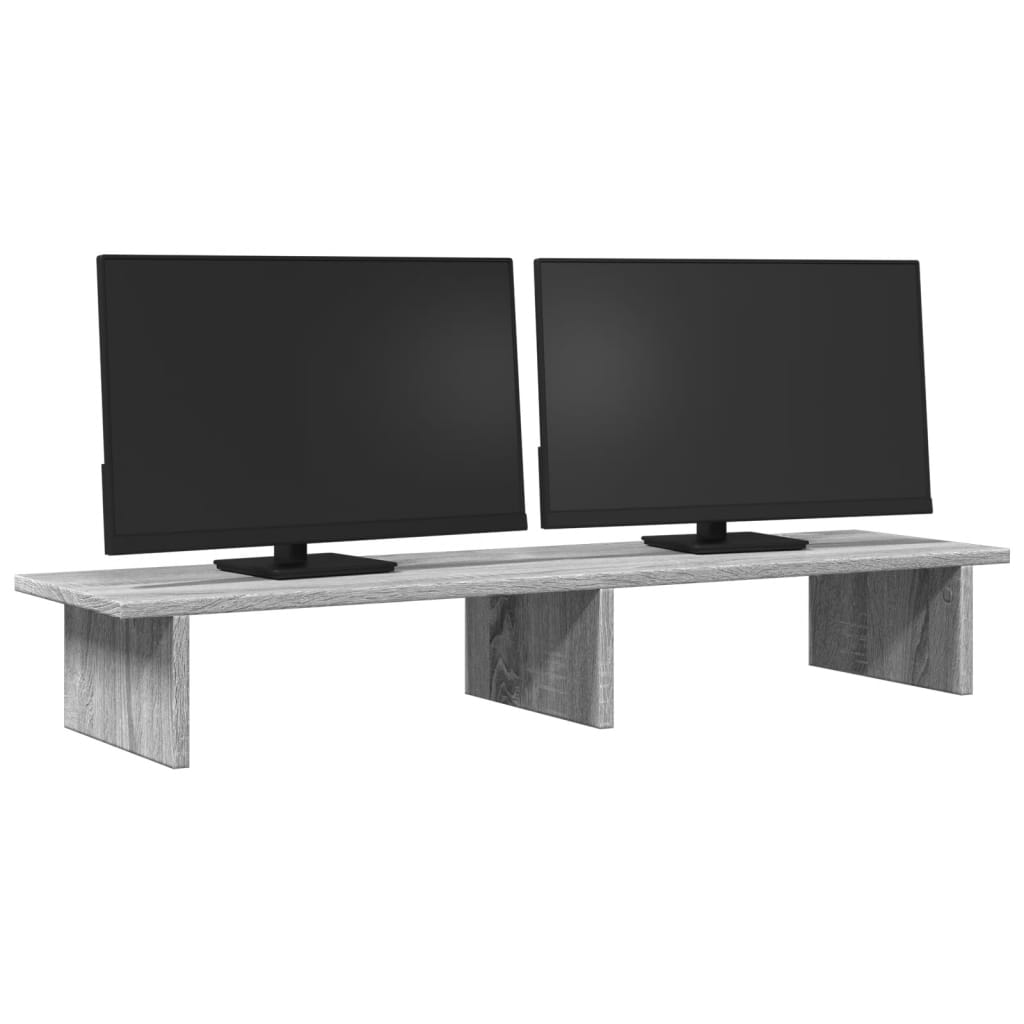 Monitor Stand Gray Sonoma 100x27x15 cm Wood Material