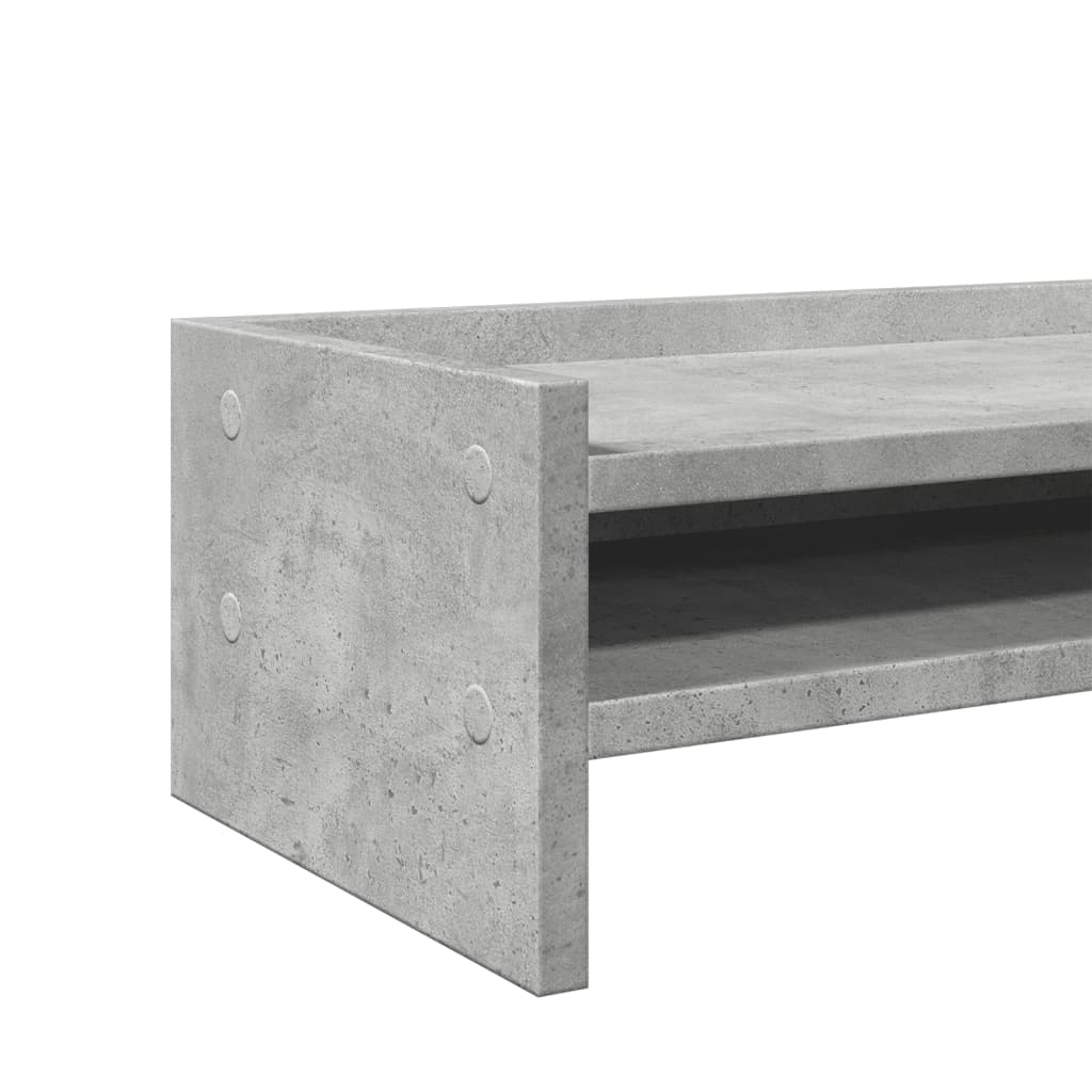 Monitor Stand Concrete Grey 42x24x16 cm Wood Material