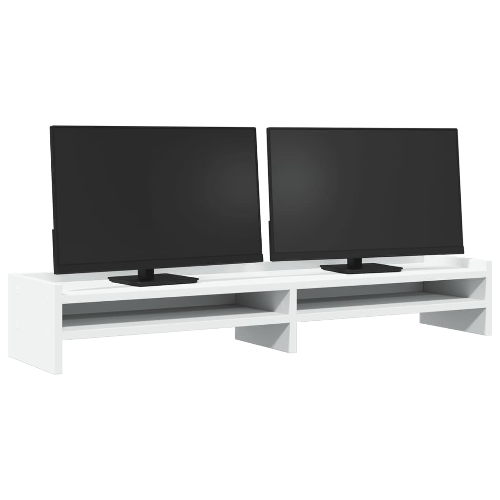 Monitor Stand White 100x24x16 cm Wood Material