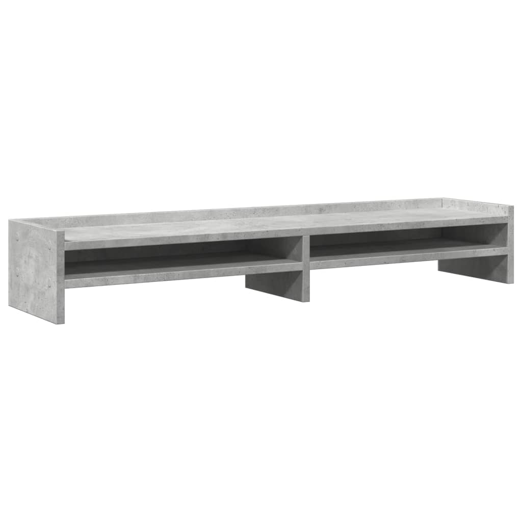 Monitor Stand Concrete Grey 100x24x16 cm Wood Material