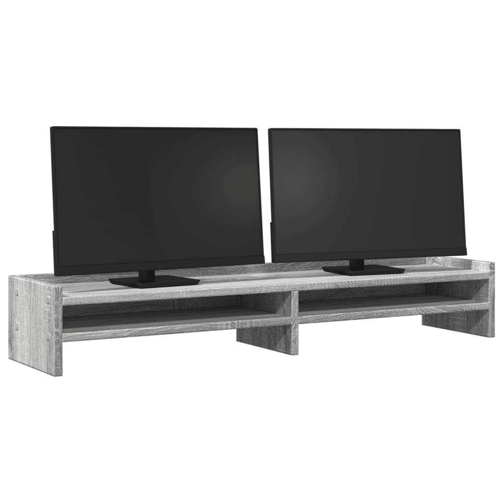 Monitor Stand Gray Sonoma 100x24x16 cm Wood Material