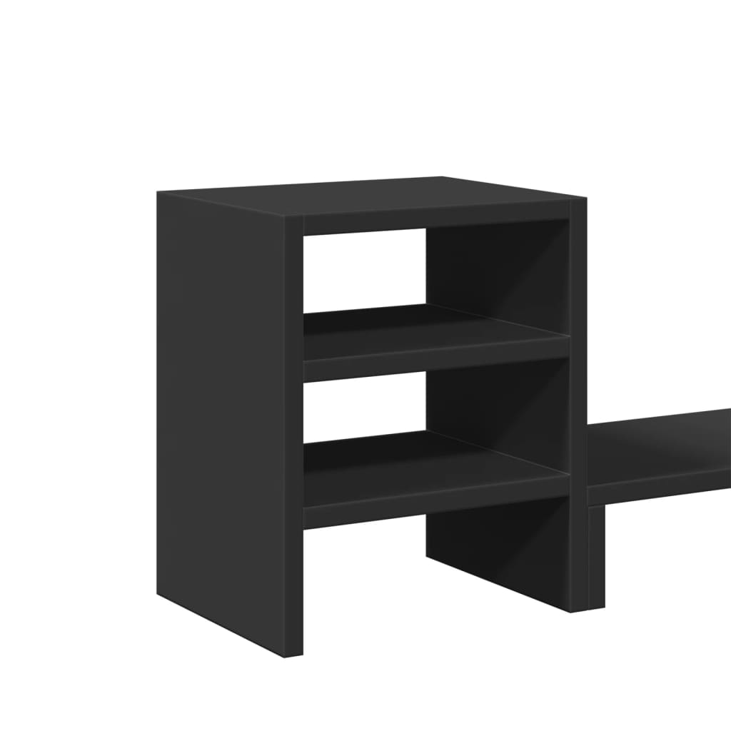 Monitor Stand with Desk Organizer Black Wood Material