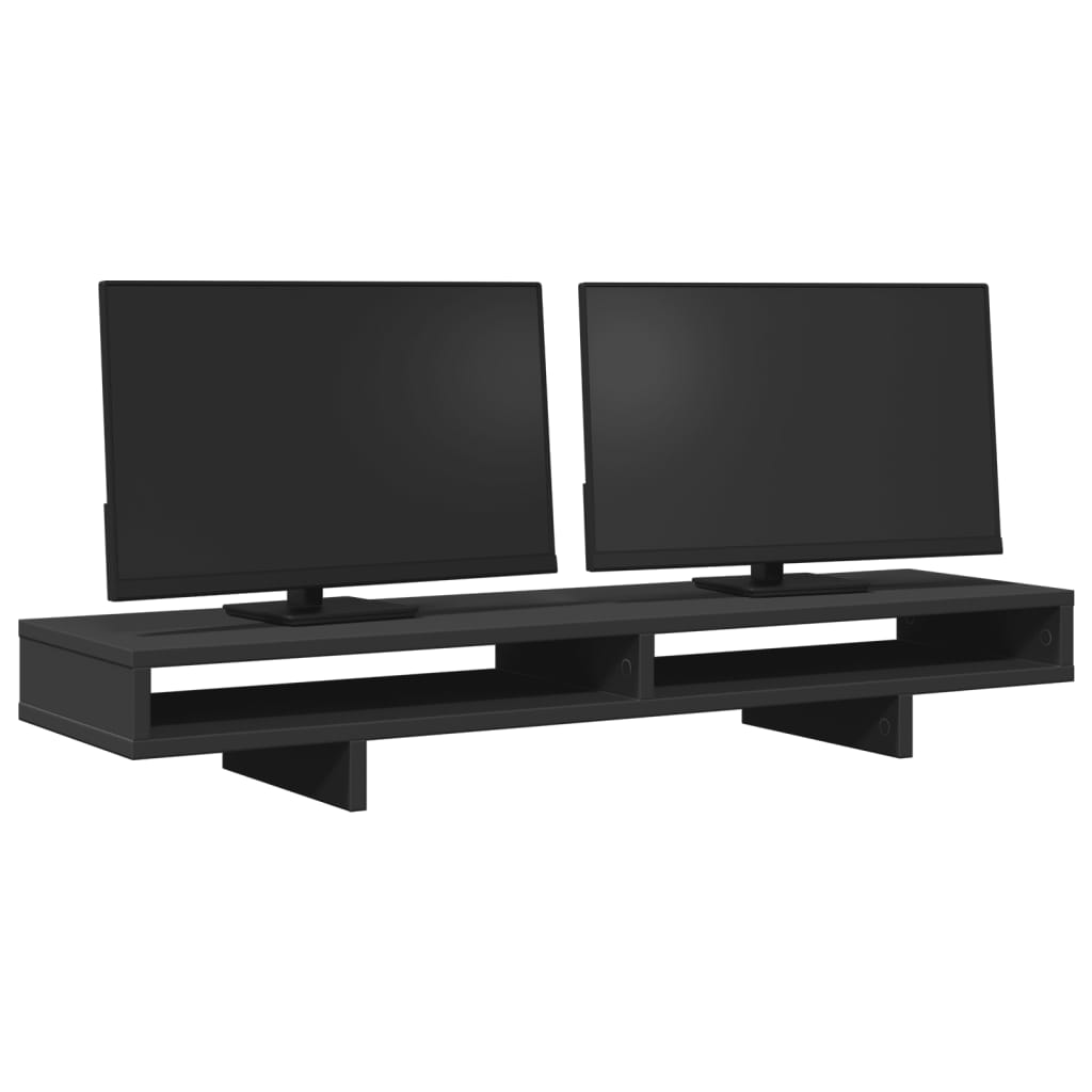 Monitor Stand Black 100x27x15 cm Wood Material