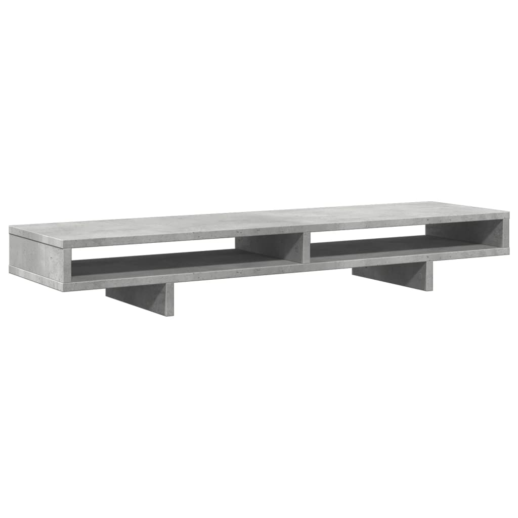 Monitor Stand Concrete Grey 100x27x15 cm Wood Material