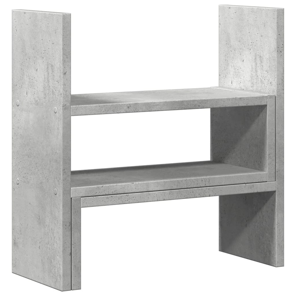 Desk Organizer Adjustable Concrete Grey 40x17x41 cm