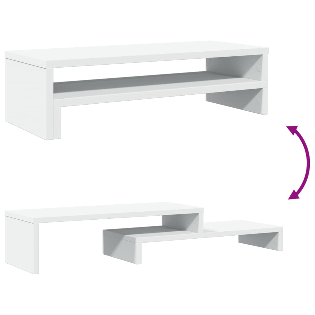 Monitor Stand White 54x22x15 cm Wood Material