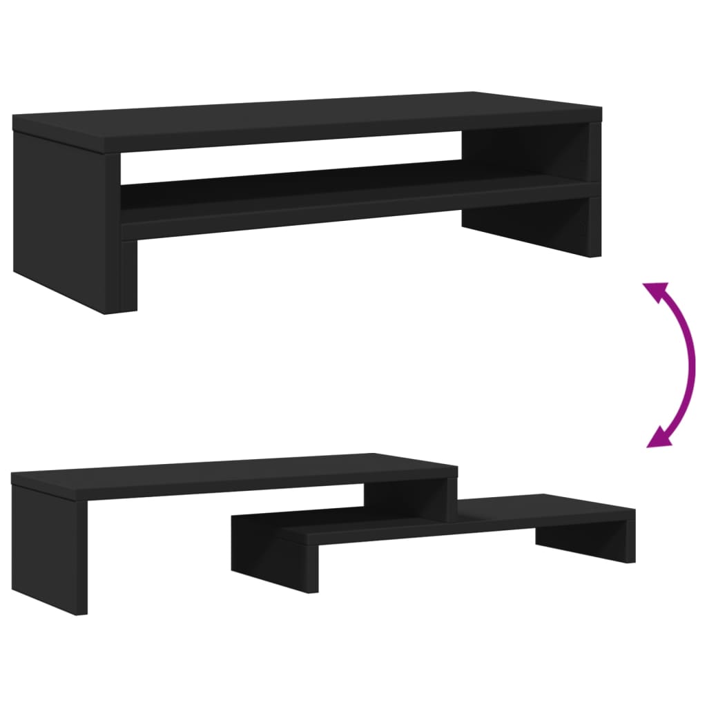 Monitor Stand Black 54x22x15 cm Wood Material