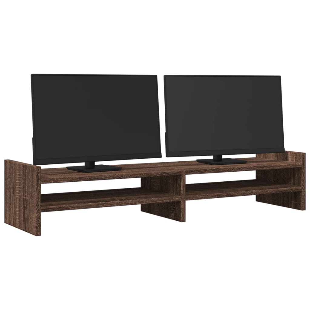 Monitorständer Braun Eichen-Optik 100x27x20 cm Holzwerkstoff