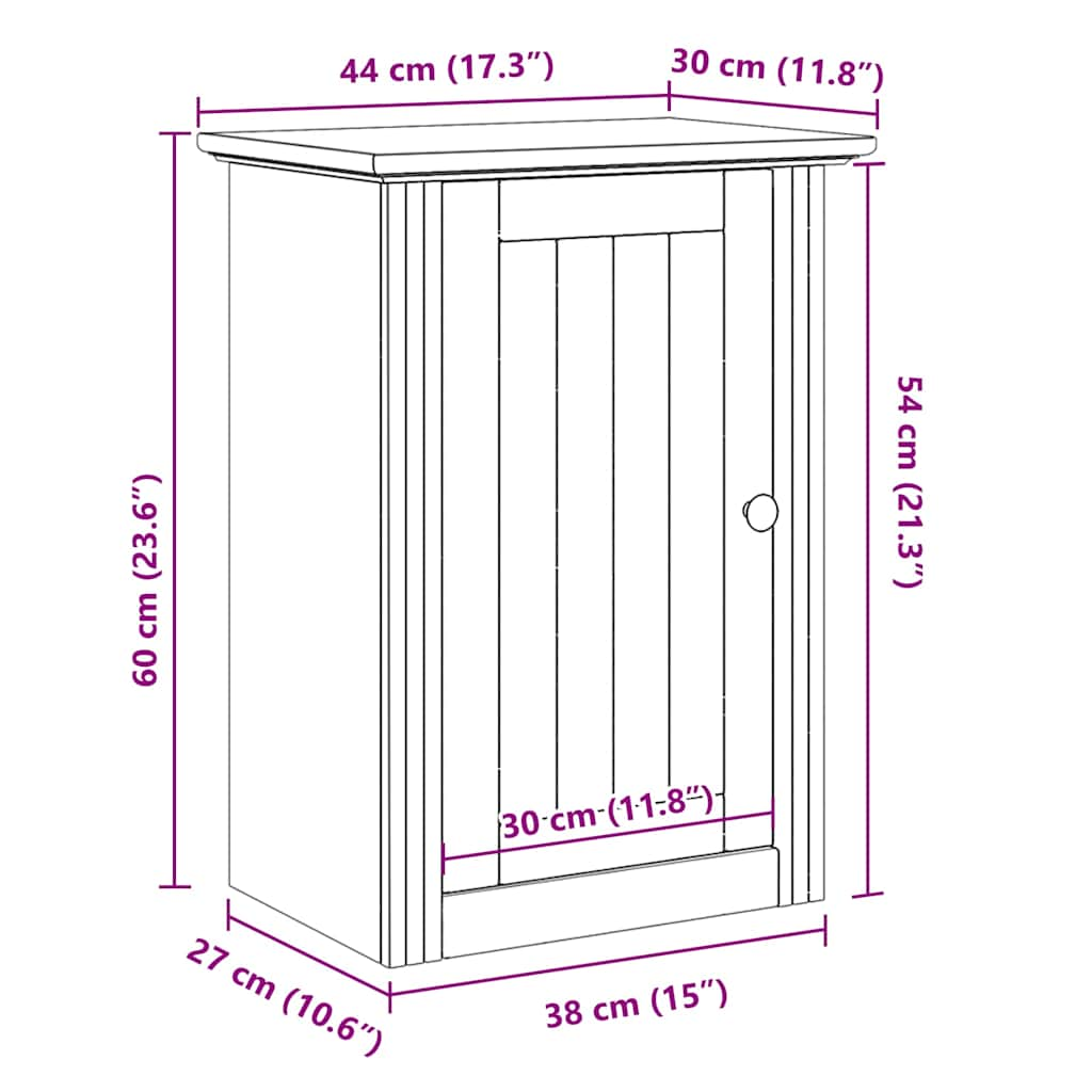 Bad-Wandschrank BODO Weiß 44x30x60 cm