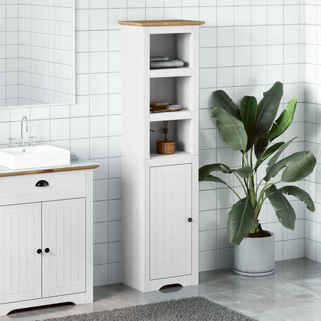 Bathroom Cabinet BODO White and Brown 44x30x160 cm