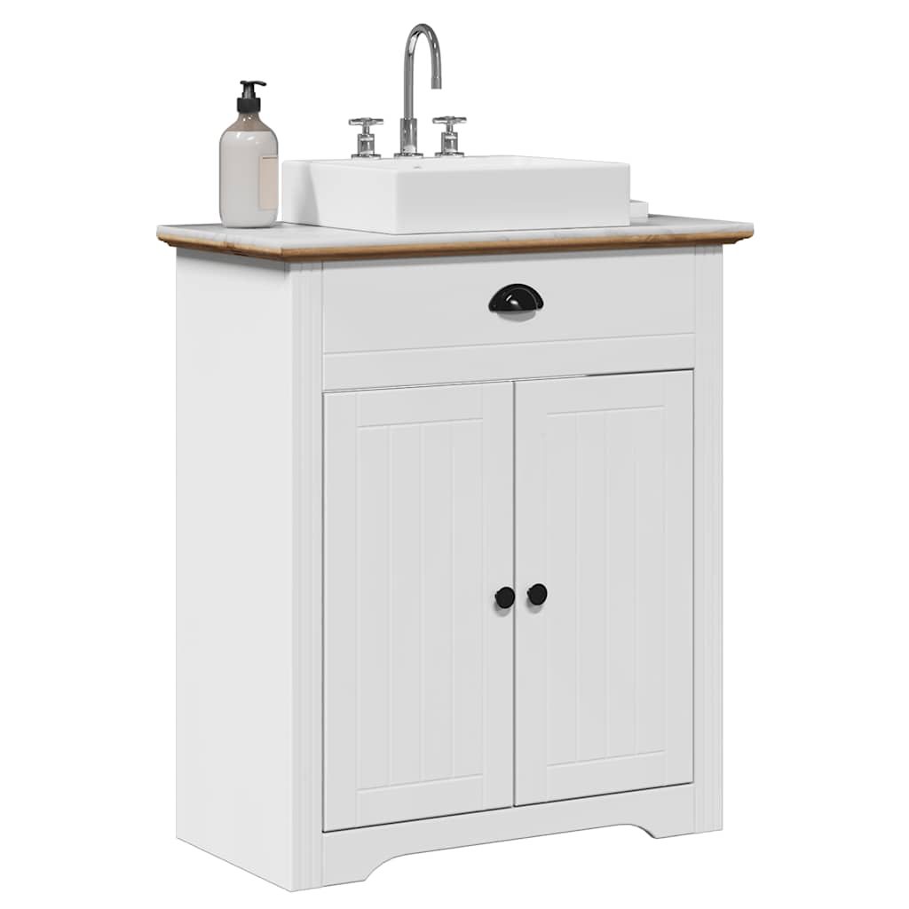 Washbasin cabinet BODO white and brown 70x35x80 cm