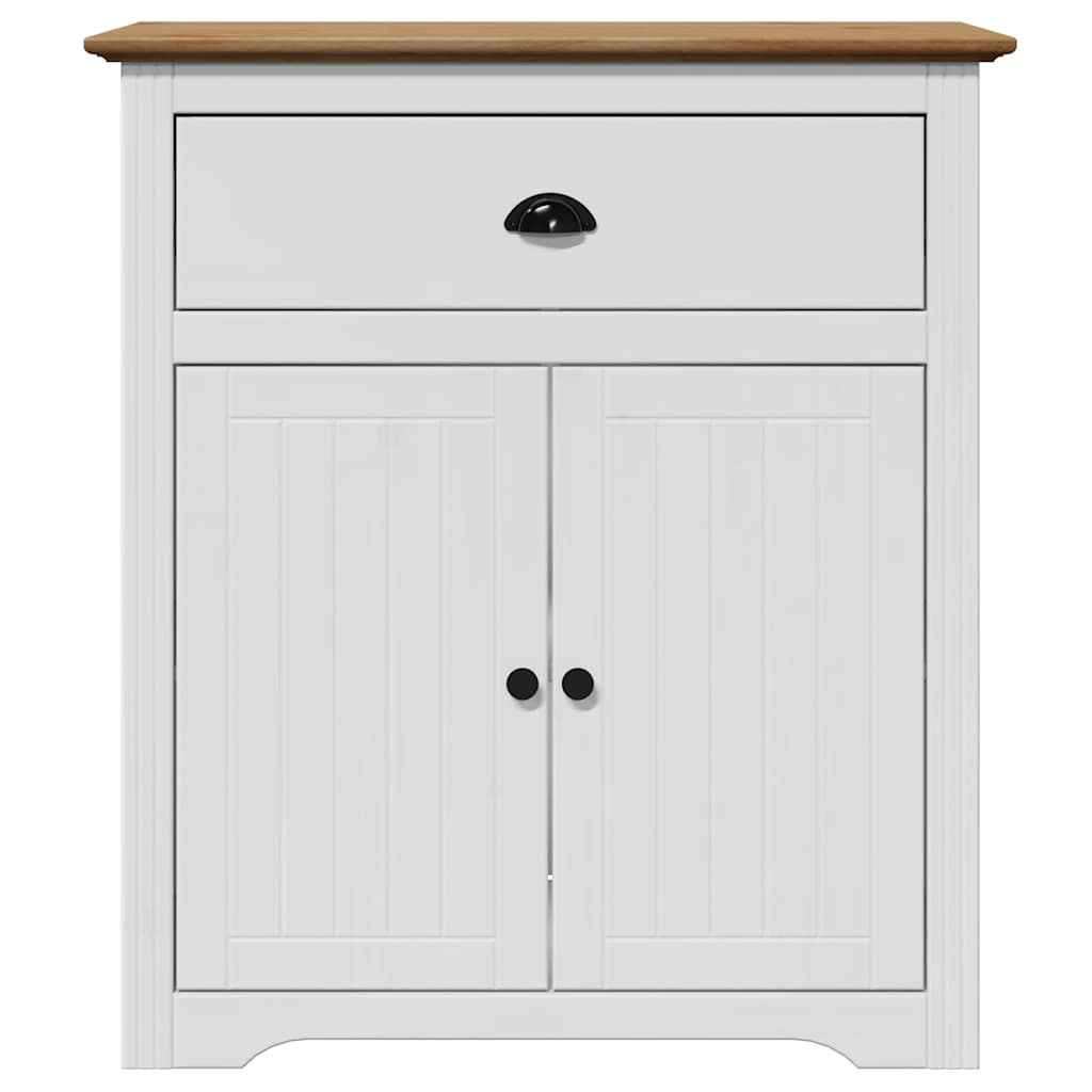 Hallway Cabinet BODO White and Brown 80x35x90 cm