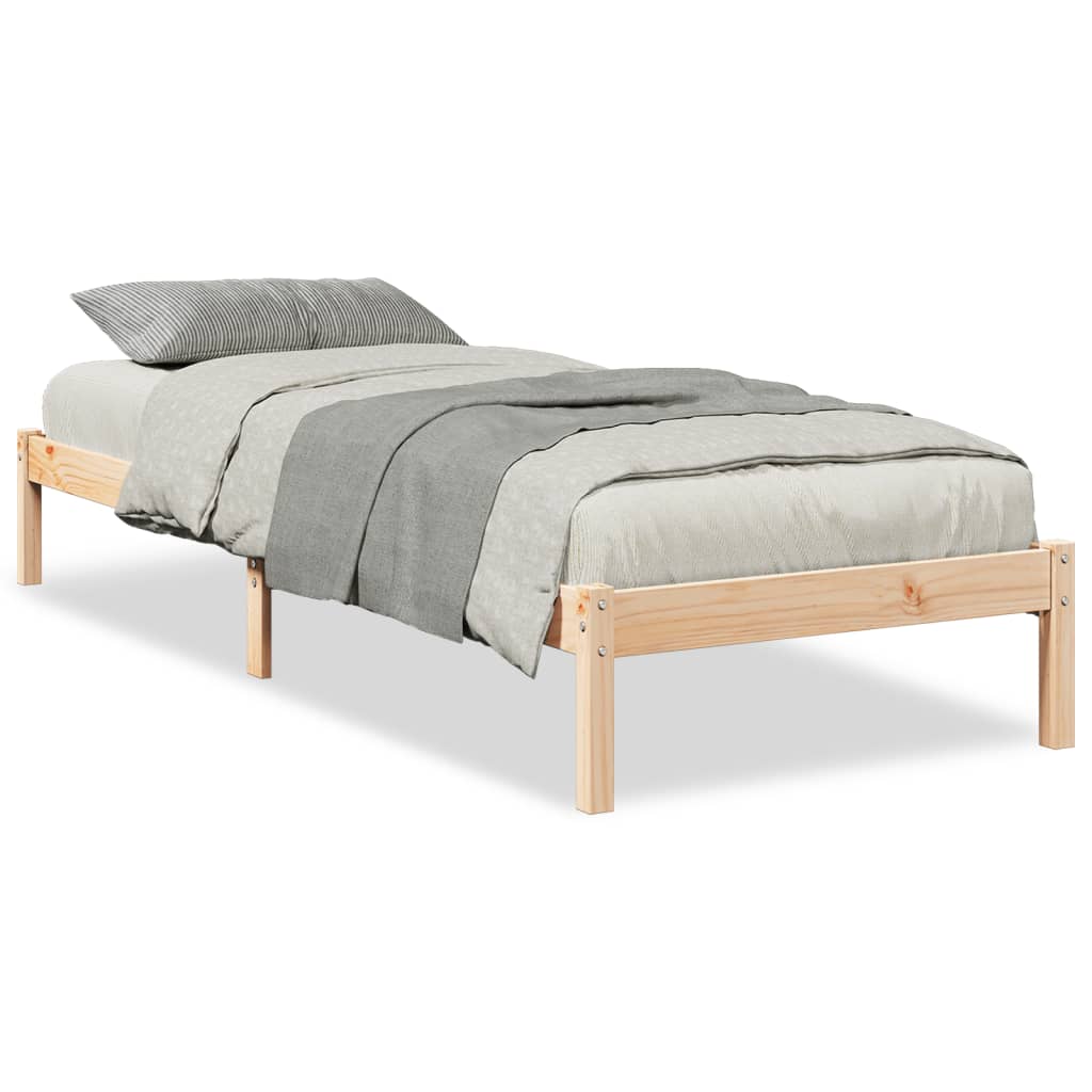 Solid wood bed extra long without mattress 80x210 cm pinewood