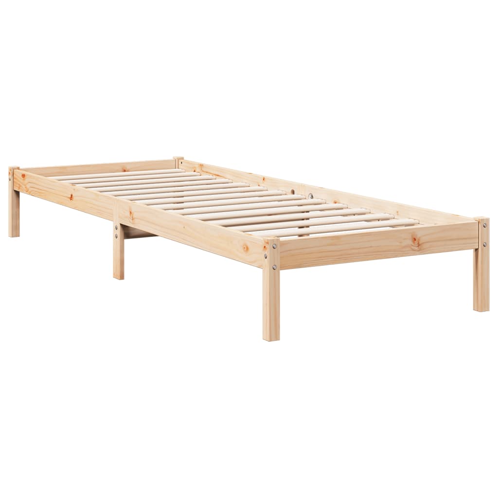 Solid wood bed extra long without mattress 80x210 cm pinewood