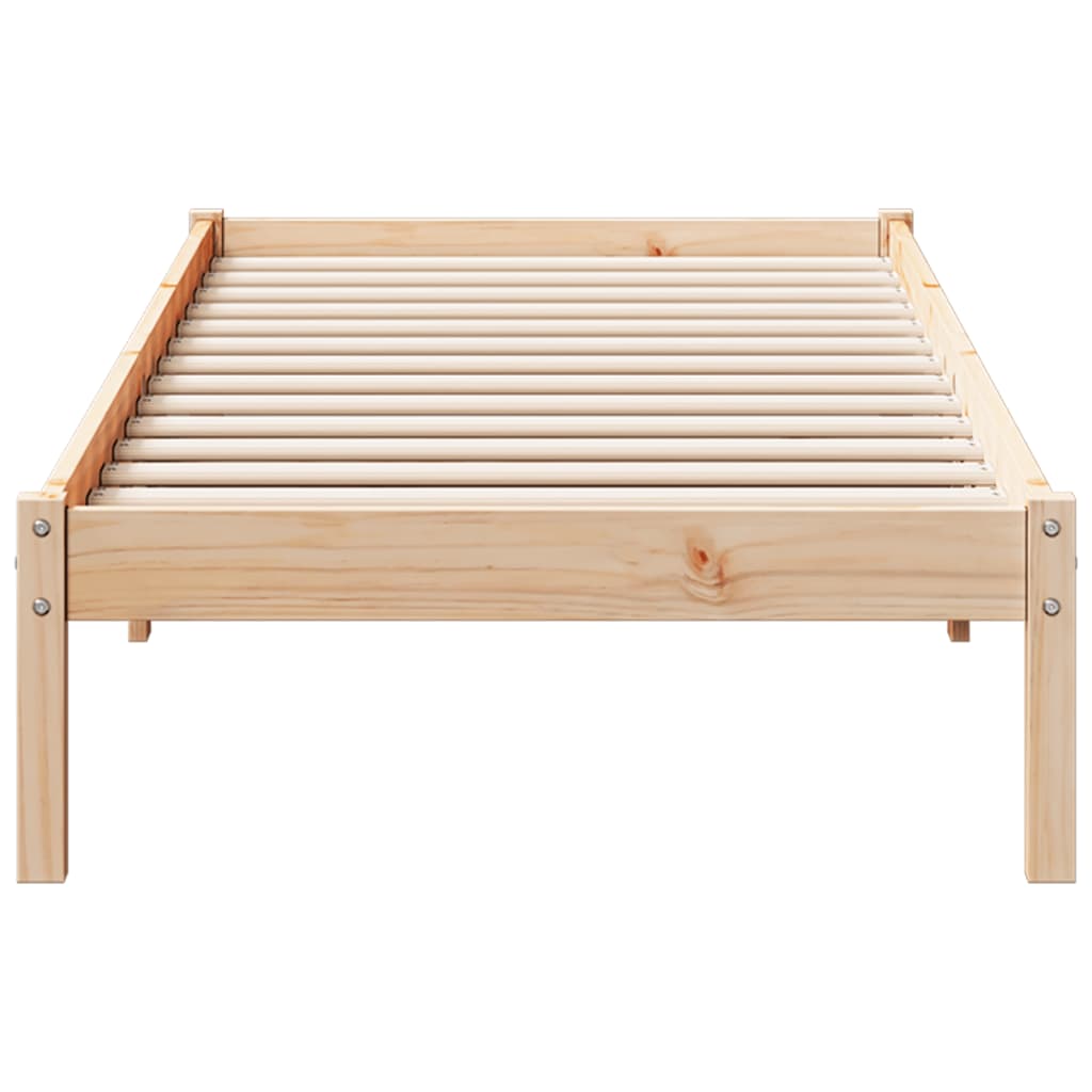 Solid wood bed extra long without mattress 80x210 cm pinewood