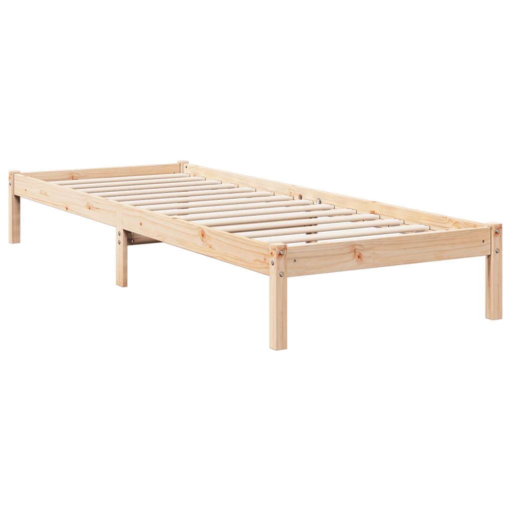 Solid wood bed extra long without mattress 80x210 cm pinewood