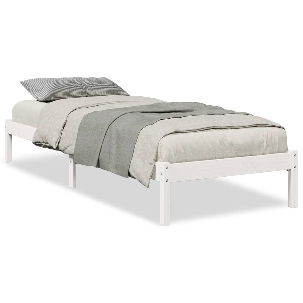 Solid Wood Bed Extra Long without Mattress White 80x210 Pinewood