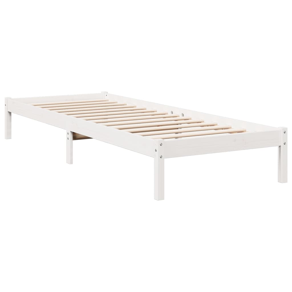 Solid Wood Bed Extra Long without Mattress White 80x210 Pinewood