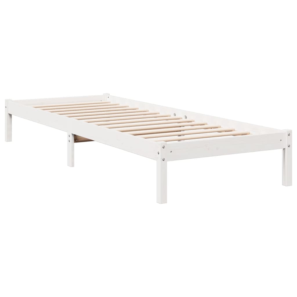 Solid Wood Bed Extra Long without Mattress White 80x210 Pinewood