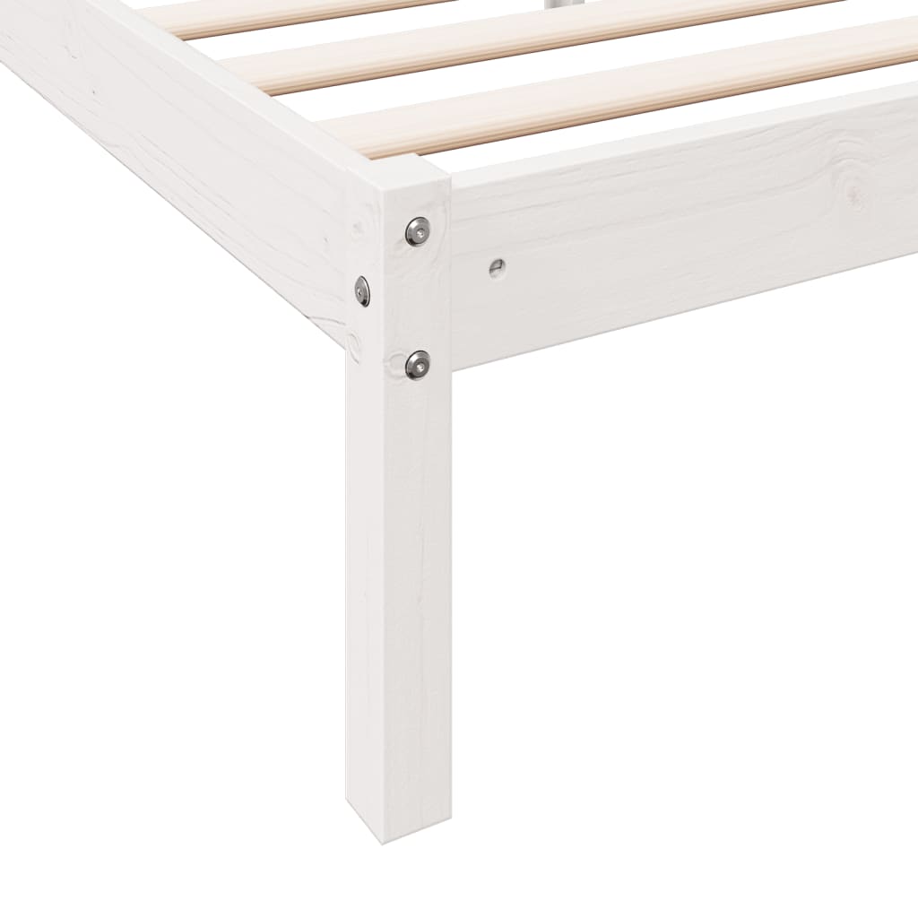 Solid Wood Bed Extra Long without Mattress White 80x210 Pinewood