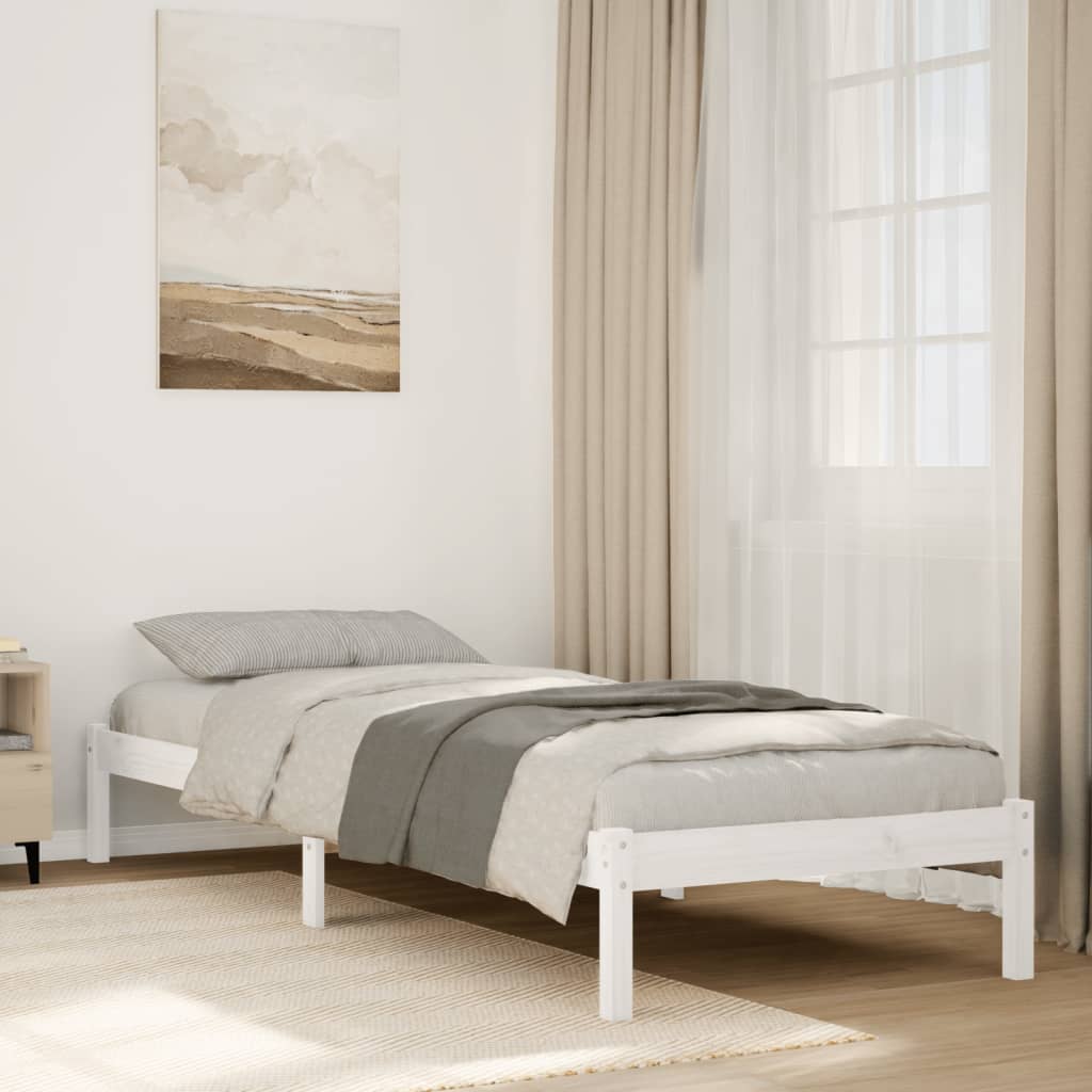 Solid Wood Bed Extra Long without Mattress White 80x210 Pinewood