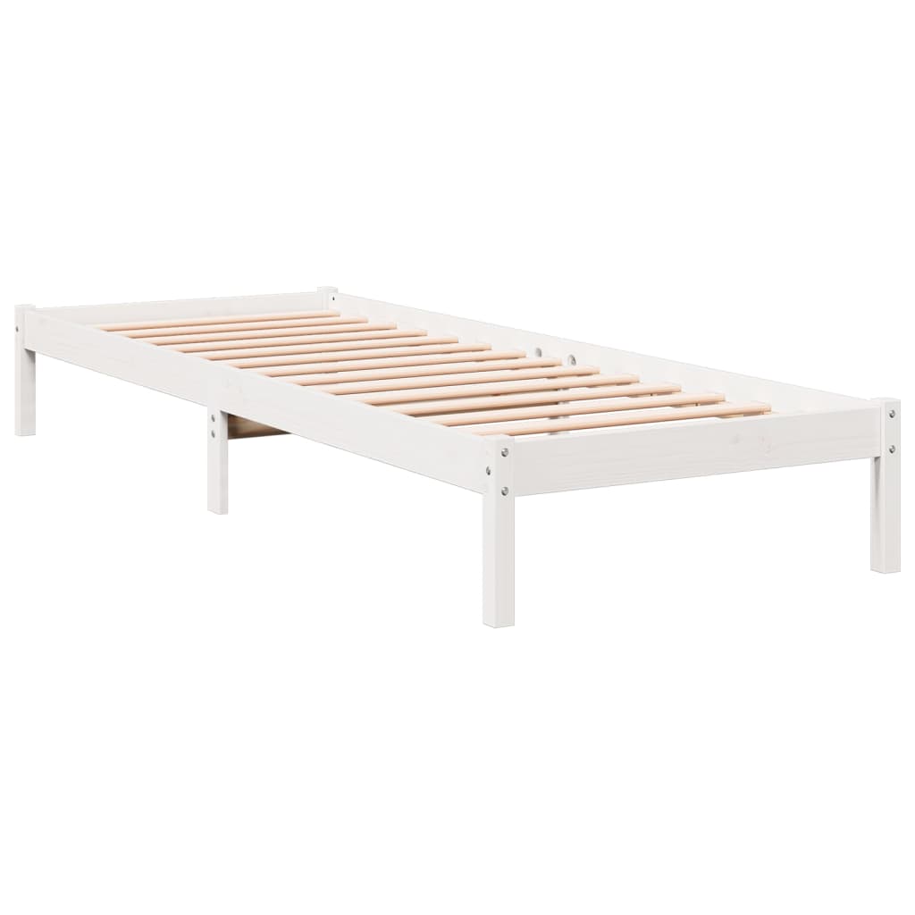 Solid Wood Bed Extra Long without Mattress White 90x210 Pinewood