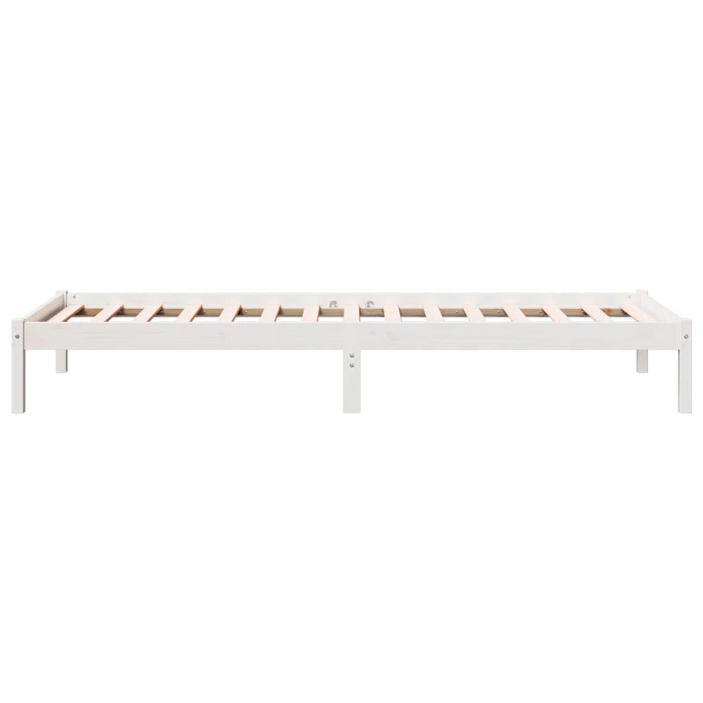 Solid Wood Bed Extra Long without Mattress White 90x210 Pinewood