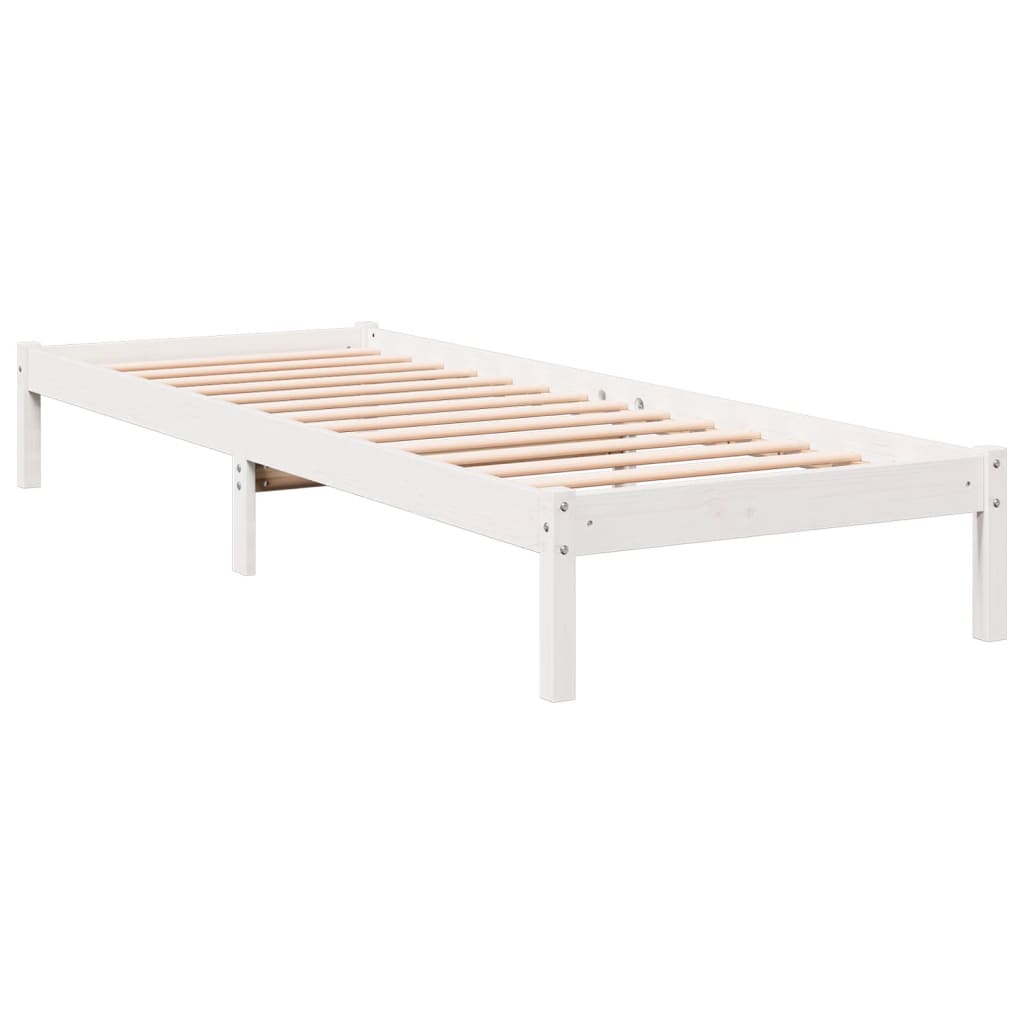 Solid Wood Bed Extra Long without Mattress White 90x210 Pinewood