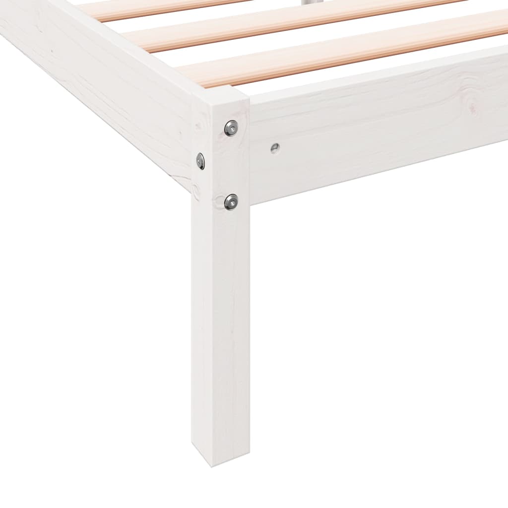 Solid Wood Bed Extra Long without Mattress White 90x210 Pinewood