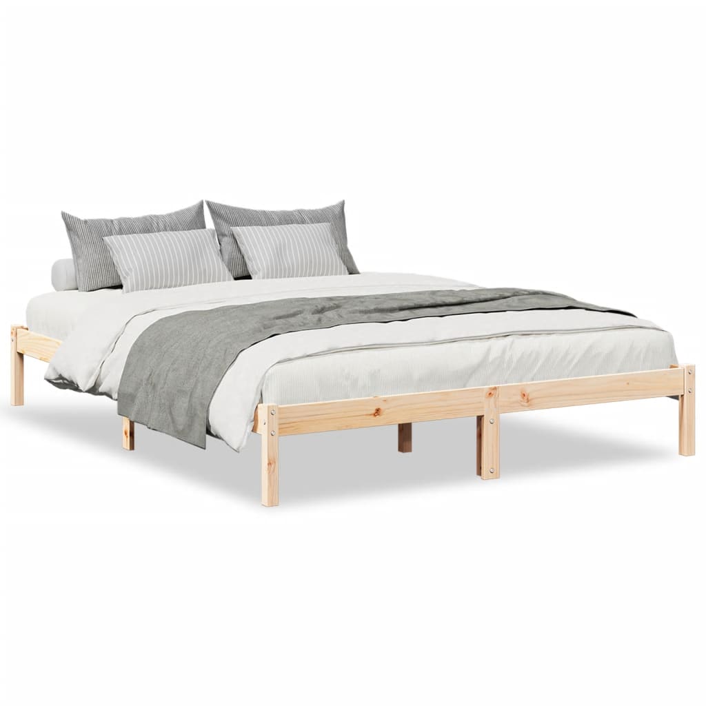 Solid wood bed extra long without mattress 140x210 pinewood