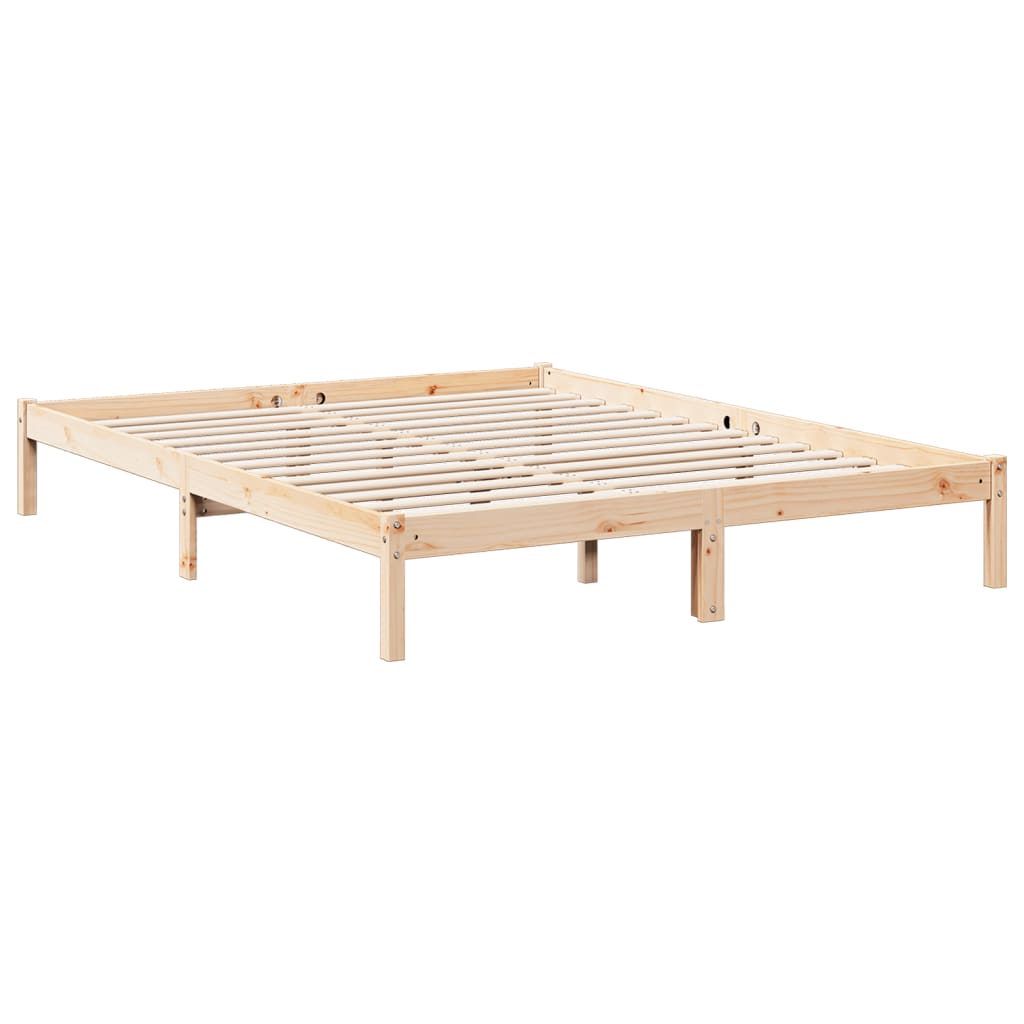 Solid wood bed extra long without mattress 140x210 pinewood